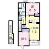マウントリヴァⅥ 2LDKの間取り