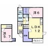フォンテーヌⅣ 2LDKの間取り