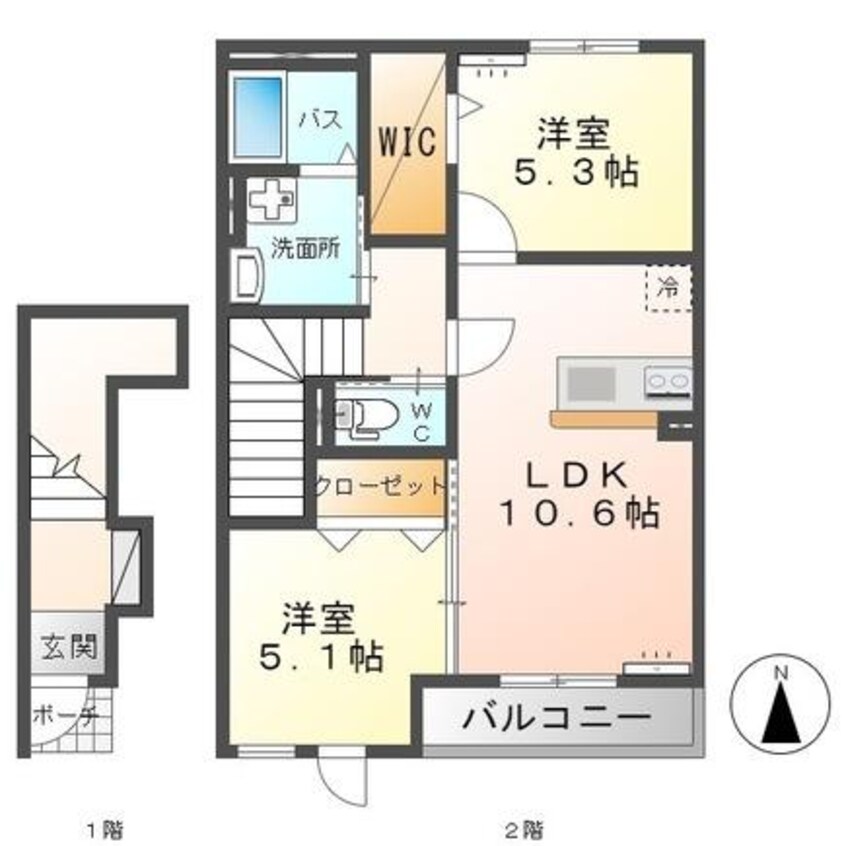 間取図 神栖市知手中央９丁目新築アパートⅠ（仮