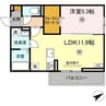 ハニー 1LDKの間取り