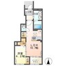 鹿嶋市宮津台アパートB棟新築工事 1LDKの間取り