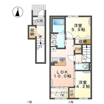 間取図 鹿嶋市宮津台アパートB棟新築工事