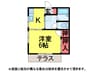 鵜沢ﾊｲﾂ 1Kの間取り