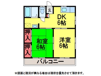 間取図 ｿﾜｻﾝﾄ成田B