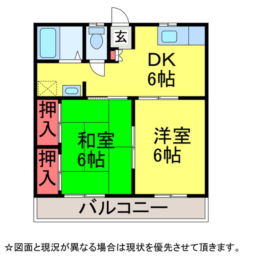 間取図 ｿﾜｻﾝﾄ成田B