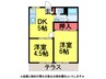 ｴｰﾃﾞﾙﾊｲﾑB棟 2DKの間取り