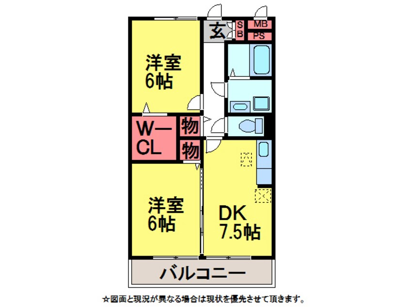 間取図 ｻﾝﾊﾟﾃｨｰｸ成田