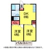 ﾌﾟﾚｼﾞｰﾙ石井 2DKの間取り