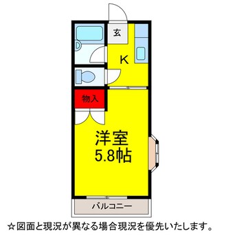 間取図 ｸﾞﾘｰﾝﾊｲﾂ福田A棟　