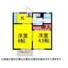 吉田ﾊｲﾂ 2DKの間取り