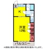 ｴｽｹｲﾊｲﾂA 1Kの間取り