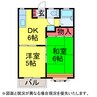 ﾐｻﾜ桧山ﾀｳﾝD棟 2DKの間取り
