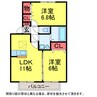 ｻﾝｾｰﾙ成田 2LDKの間取り