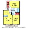 ｻﾝｾｰﾙ成田 2LDKの間取り
