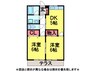 ﾛｰｽﾞﾊｲﾂ 2DKの間取り