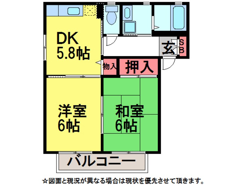 間取図 ﾄﾜｳﾞｪｰﾙE