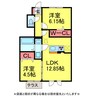 ﾌｨｵｰﾚⅠ 2LDKの間取り