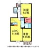 ﾌｨｵｰﾚⅡ 2LDKの間取り