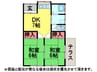 飯仲貸家 2DKの間取り