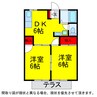 ｼﾞｭﾈｽｻﾄﾐ 2DKの間取り
