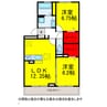 ｵﾃｰﾙ・ﾛｯｼｭⅡ 2LDKの間取り