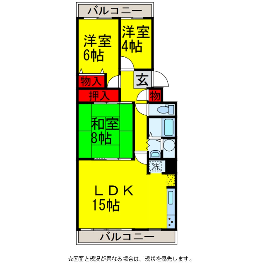 間取図 成田中央公園ｽｶｲﾊｲﾂC棟