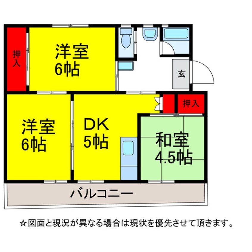 間取図 ﾋﾞﾚｯｼﾞﾊｳｽ成田2号棟