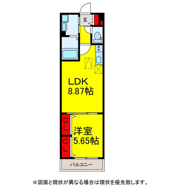 間取り図 ｱｾﾝﾃﾞｨｱ成田