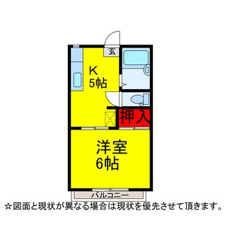 間取図 ｺｽﾓﾊｲﾂB(安食)