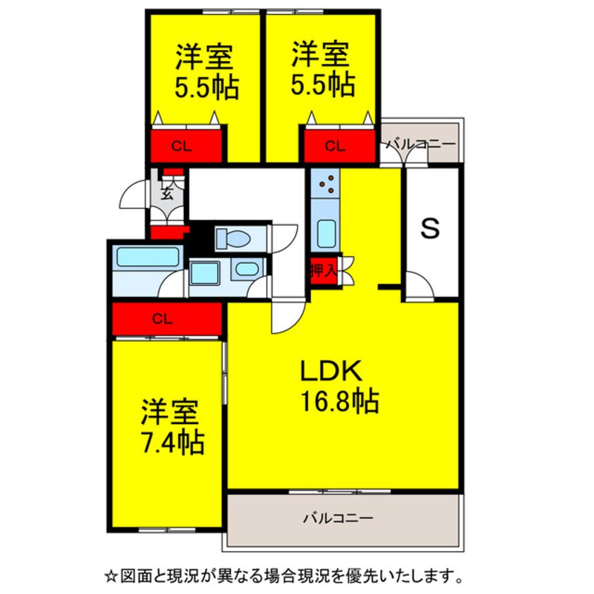 間取図 ﾘﾌﾞﾚｽ成田C