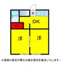 ｺｰﾎﾟ向台 2DKの間取り