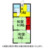 第一ﾍﾞﾙﾒｿﾞﾝ 2Kの間取り