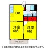 ｱﾝﾋﾞｼｮﾝ並木B棟 2DKの間取り