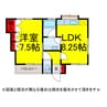 新星荘 1LDKの間取り