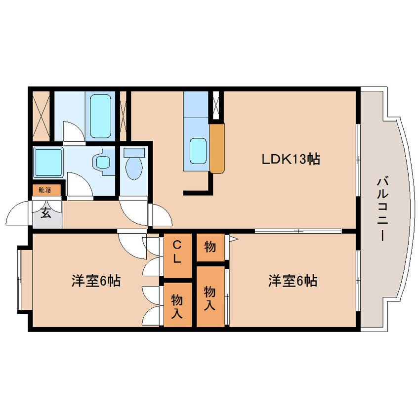 間取図 静岡鉄道静岡清水線/狐ケ崎駅 徒歩10分 1階 築23年