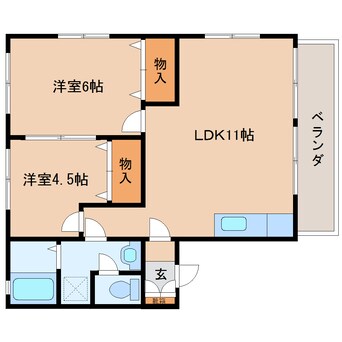 間取図 東海道本線/静岡駅 バス28分瀬名川東下車:停歩4分 1階 築21年