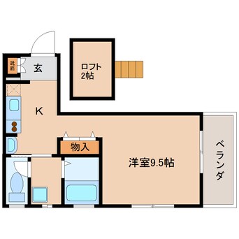 間取図 静岡鉄道静岡清水線/御門台駅 徒歩9分 2階 築24年