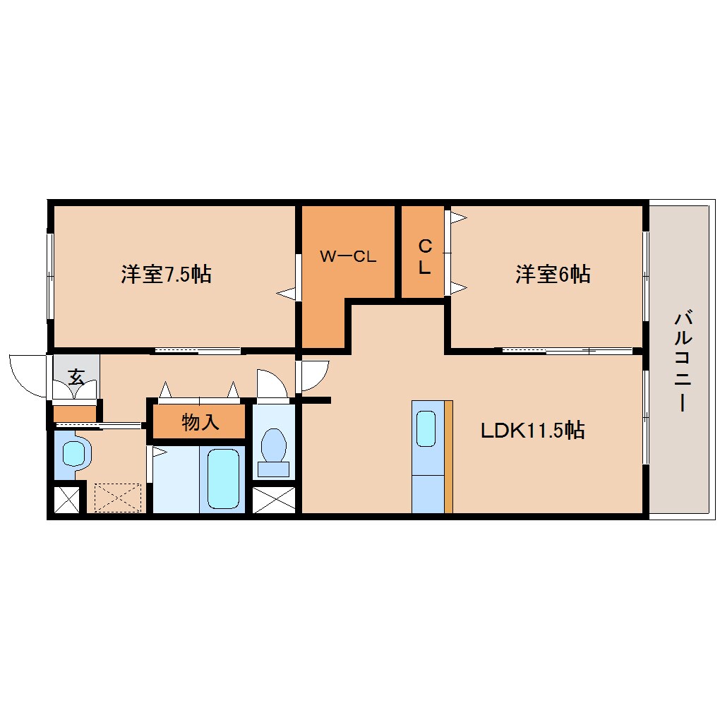 間取り図 東海道本線/静岡駅 バス26分フレスポ静岡下車:停歩4分 1階 築19年