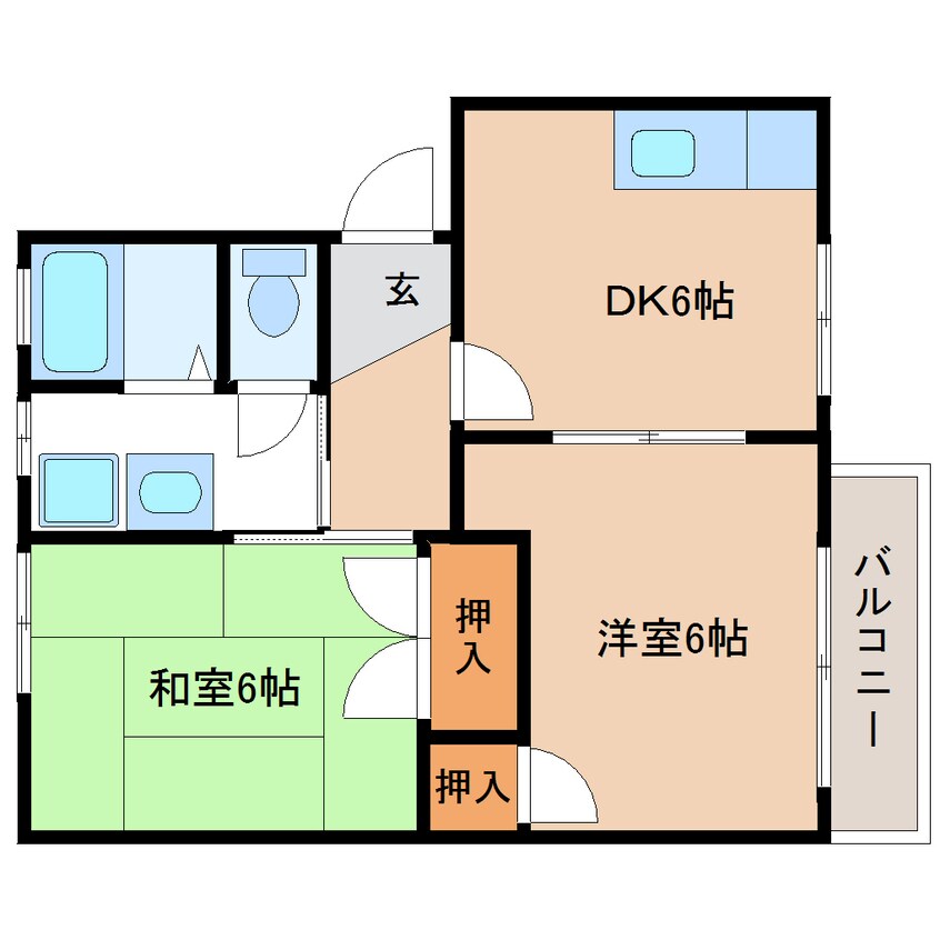 間取図 静岡鉄道静岡清水線/狐ケ崎駅 徒歩17分 1階 築30年