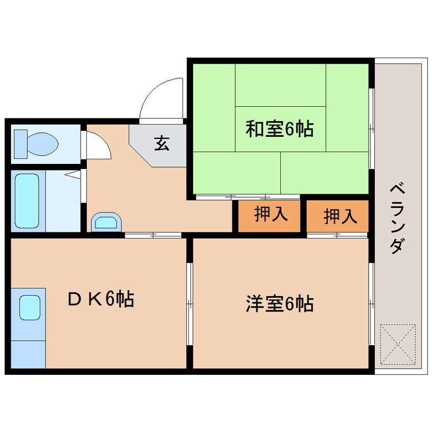 間取図 静岡鉄道静岡清水線/狐ケ崎駅 徒歩12分 1階 築50年