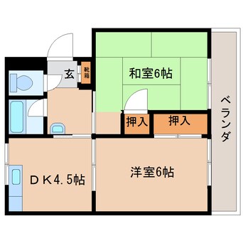 間取図 静岡鉄道静岡清水線/狐ケ崎駅 徒歩12分 1階 築50年