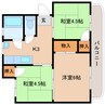 静岡鉄道静岡清水線/狐ケ崎駅 徒歩10分 3階 築51年 3Kの間取り