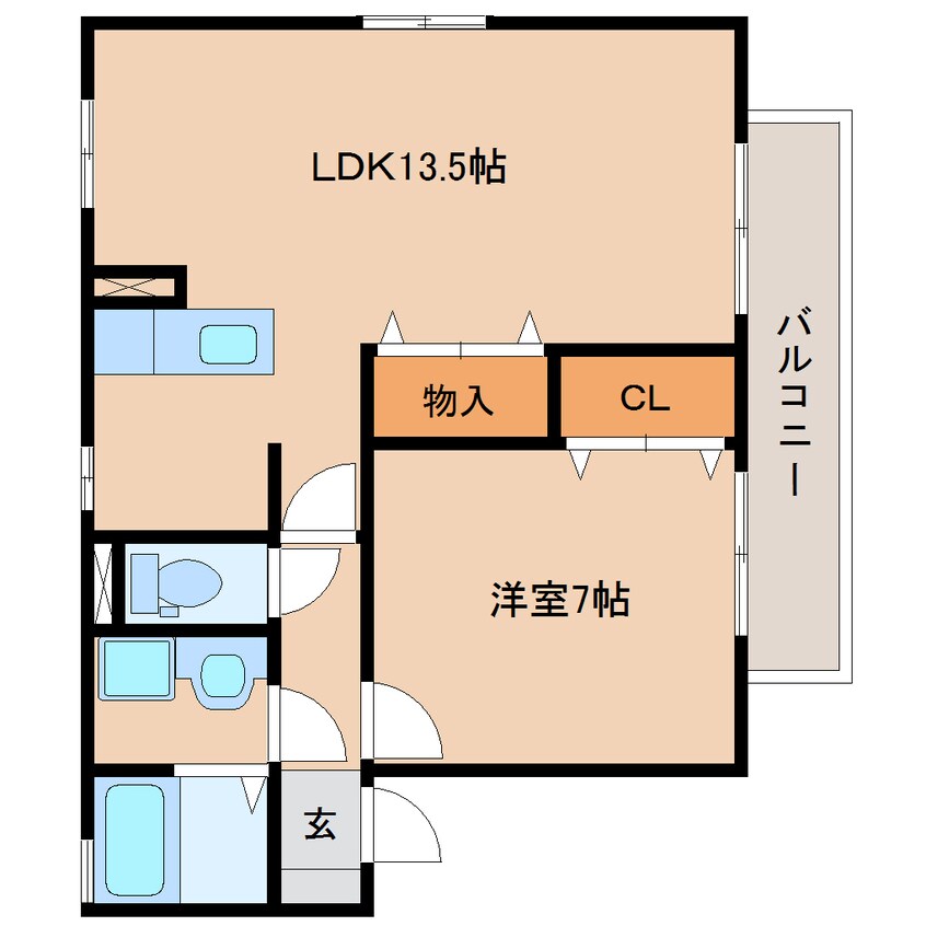 間取図 東海道本線/草薙駅 徒歩14分 1階 築18年