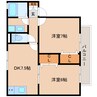 静岡鉄道静岡清水線/狐ケ崎駅 徒歩16分 2階 築19年 2DKの間取り