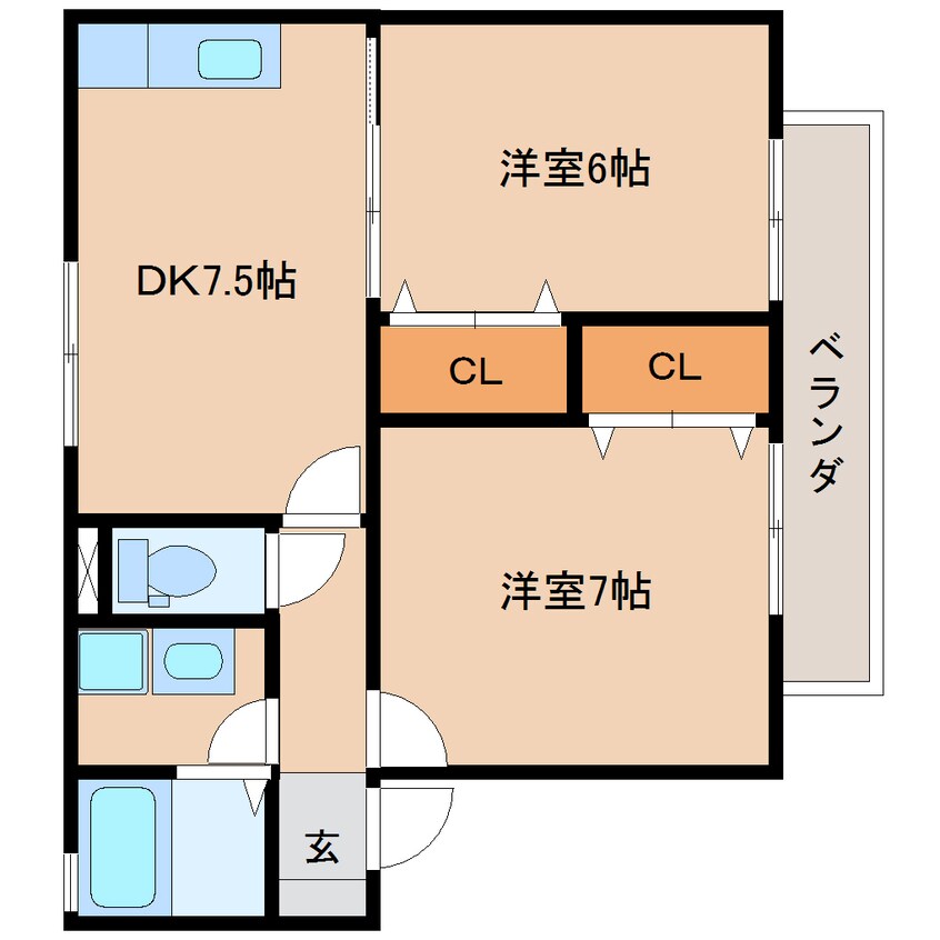 間取図 静岡鉄道静岡清水線/狐ケ崎駅 徒歩15分 2階 築18年