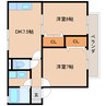 静岡鉄道静岡清水線/狐ケ崎駅 徒歩15分 2階 築19年 2DKの間取り