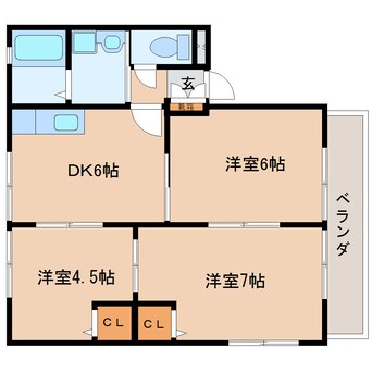 間取図 東海道本線/静岡駅 バス28分瀬名川東下車:停歩4分 1階 築21年