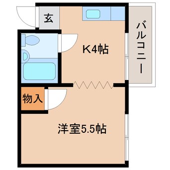 間取図 静岡鉄道静岡清水線/草薙駅 徒歩12分 1階 築51年