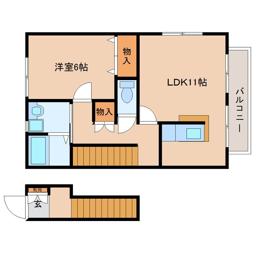 間取図 静岡鉄道静岡清水線/草薙駅 徒歩8分 2階 築17年