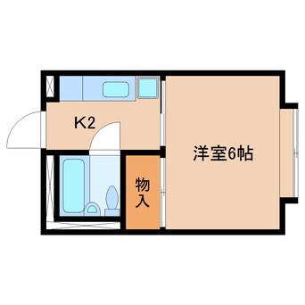 間取図 東海道本線/草薙駅 徒歩10分 1階 築38年